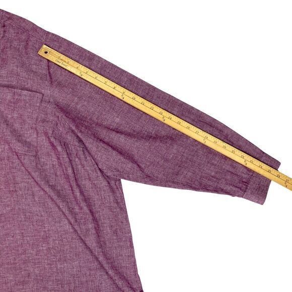 Lane Bryant Linen Blouse Womens Sz 26/28 Burgundy Summer Breathable Casual Chic - Picture 13 of 16